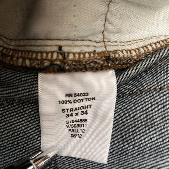 Mens 34x34 100% cotton dark blue straight jeans - Picture 9 of 9